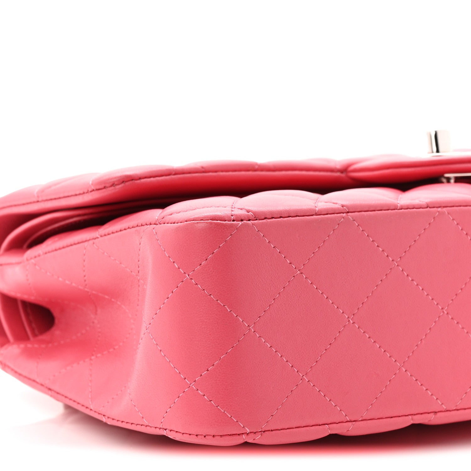 Lambskin Quilted Medium Double Flap Pink