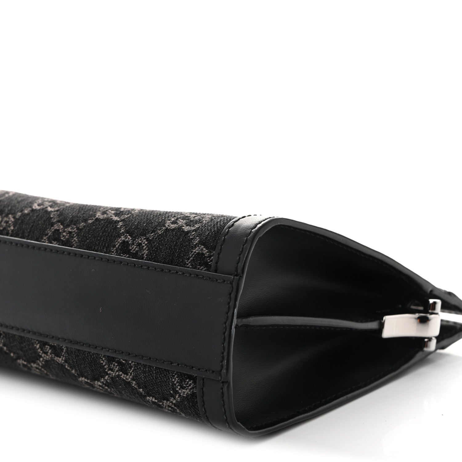 Jacquard Black Denim GG Monogram Chain Shoulder Bag Black Ivory