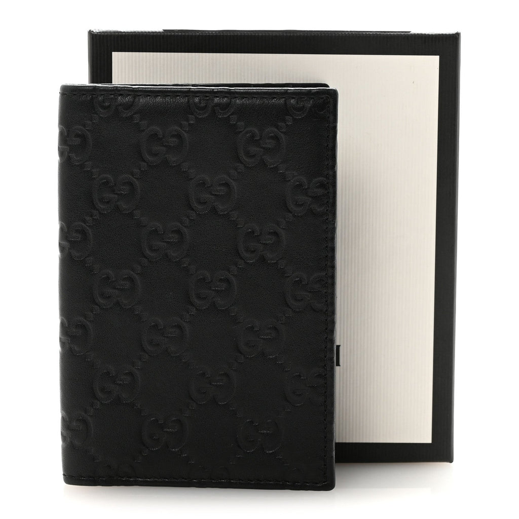 Guccissima Passport Case Black