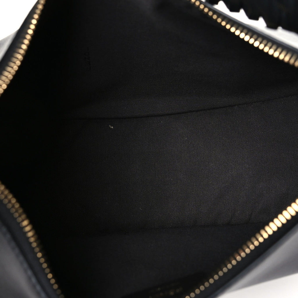 Vitello Grace Matte Whipstitch Small Fendigraphy Hobo Bag Black