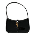 Patent Calfskin Le 5 A 7 Mini Hobo Black
