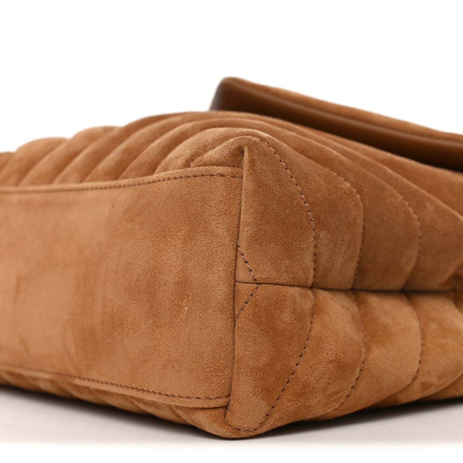 Suede Calfskin Y Quilted Monogram Small Loulou Chain Satchel Cinnamon