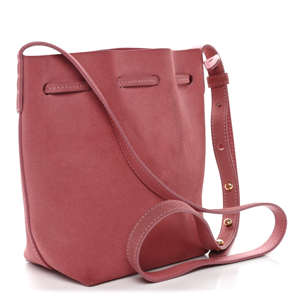 Suede Mini Mini Bucket Bag Blush