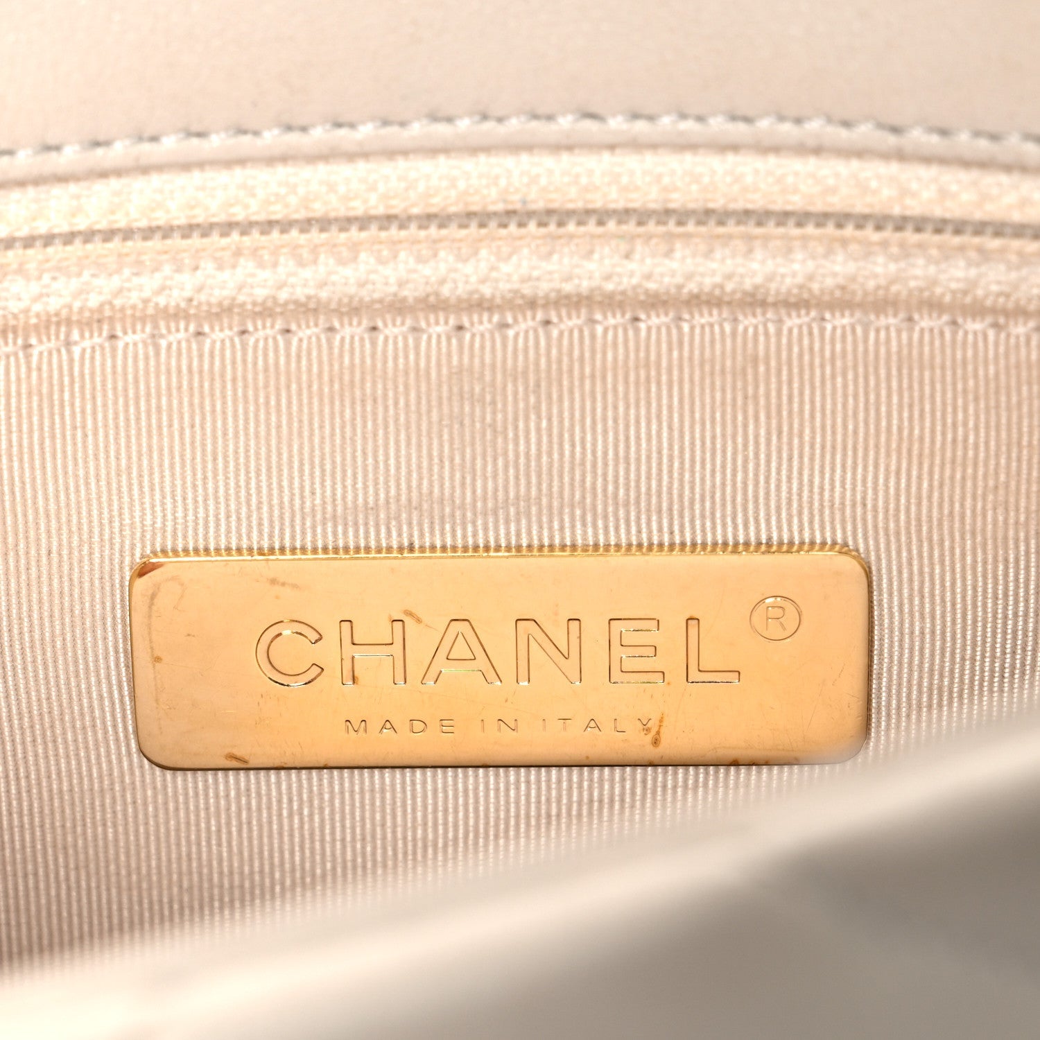 Goatskin Quilted Medium Chanel 19 Flap Beige