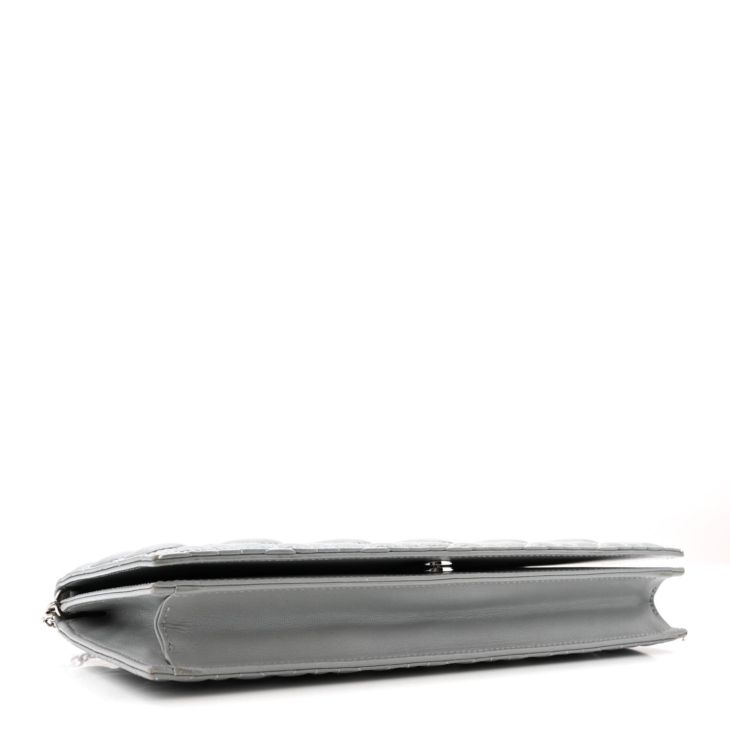 Lambskin Cannage Lady Dior Convertible Clutch Grey