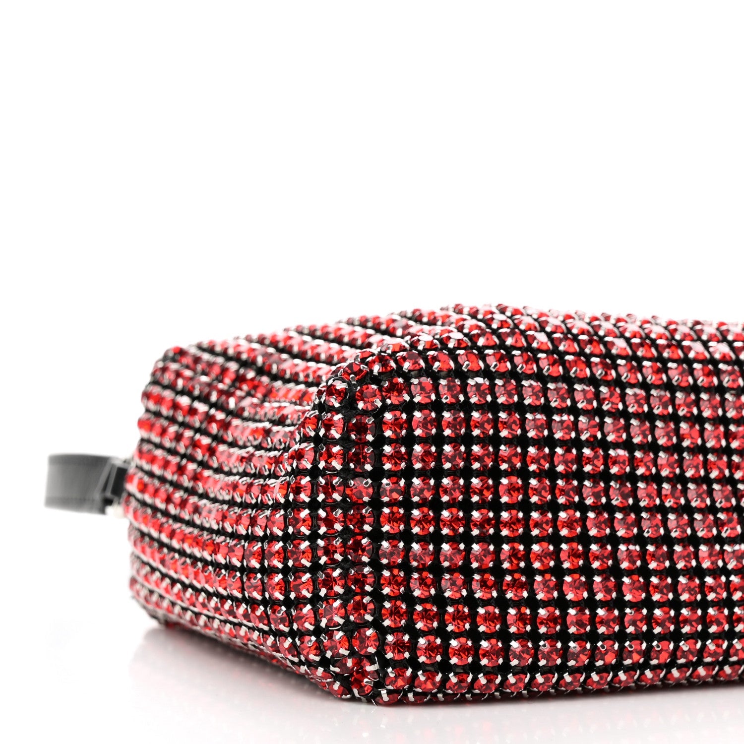 Mesh Crystal Rhinestone Mini Heiress Pouch Red