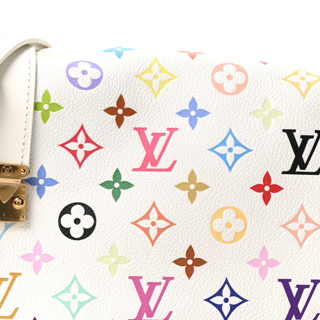 LV x TM Cowhide Monogram Multicolor Side Trunk MM White