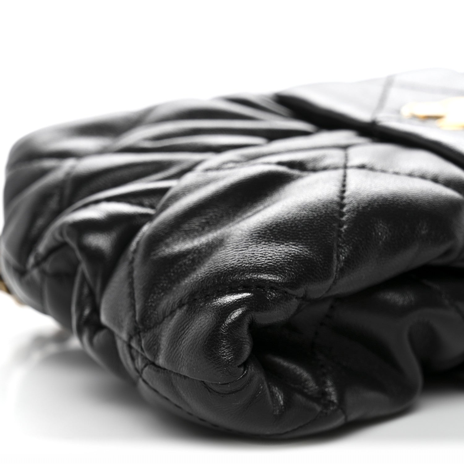 Lambskin Quilted Mini Bow Bag Black
