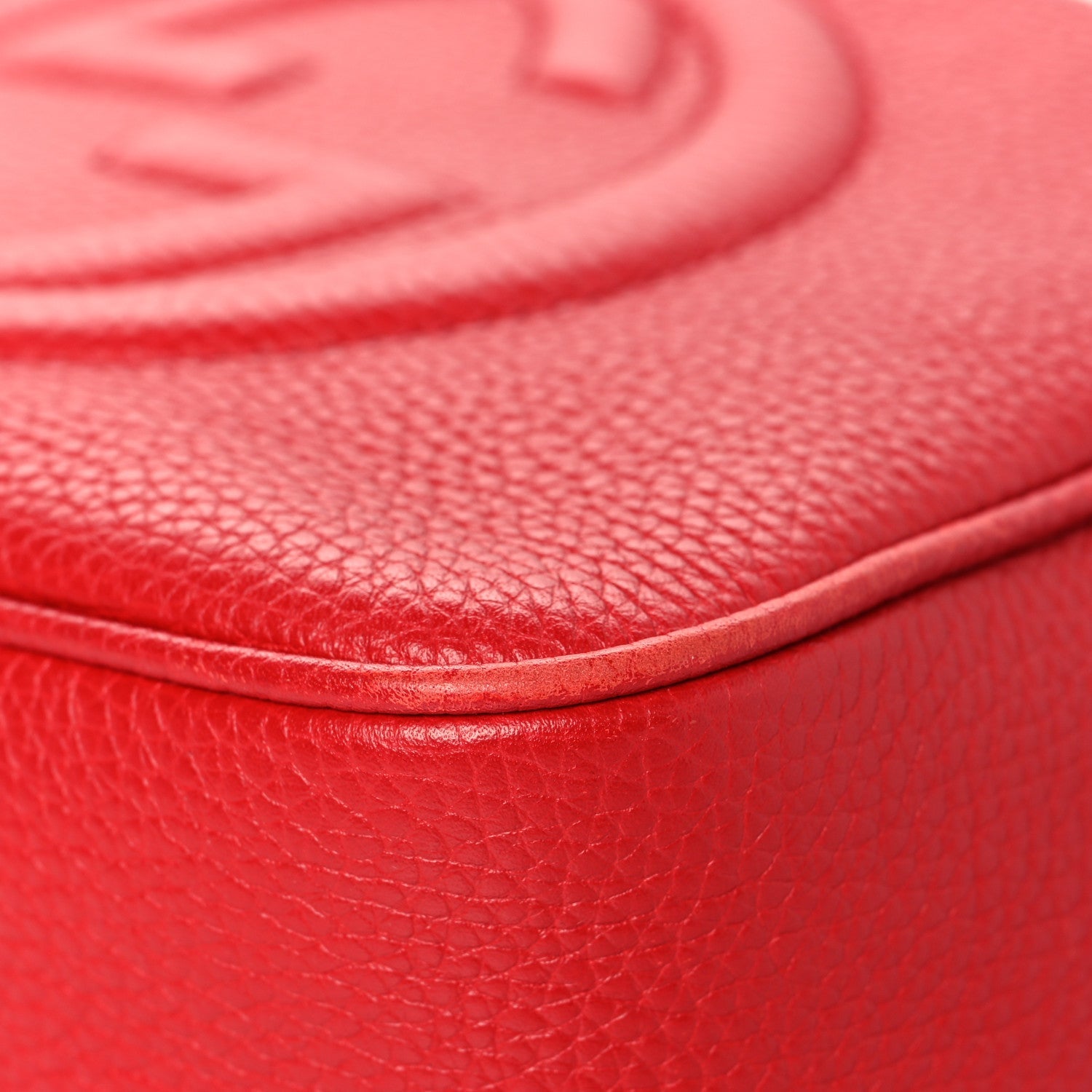 Pebbled Calfskin Small Soho Disco Bag Tabasco Red