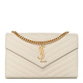 Grain De Poudre Matelasse Chevron Monogram Chain Wallet Crema Soft