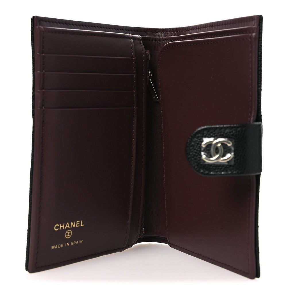 Caviar Quilted Passport Holder Black