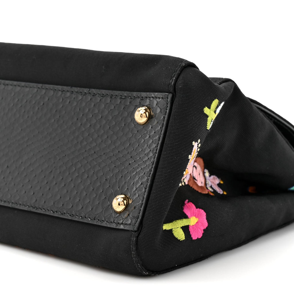 Neoprene Watersnake Embellished Medium Miss Sicily Satchel Black Multicolor
