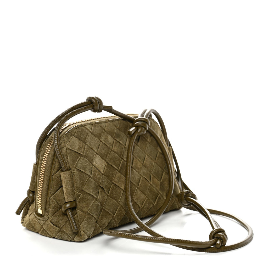 Suede Intrecciato Concert Pouch Cypress