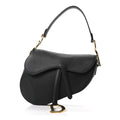 Grained Calfskin Saddle Bag Black