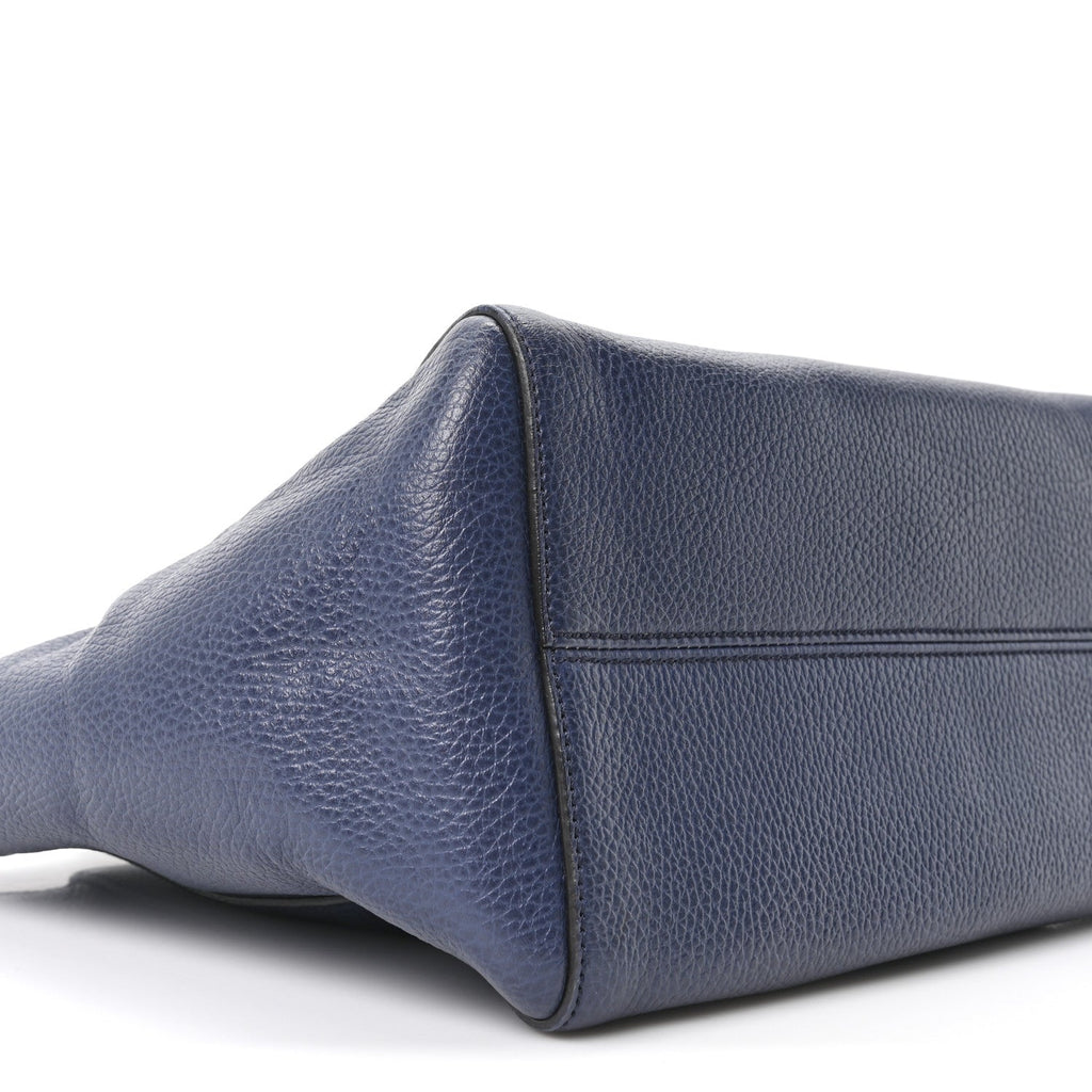 Dollar Calfskin Small Swing Tote Classic Marine Deep Cobalt