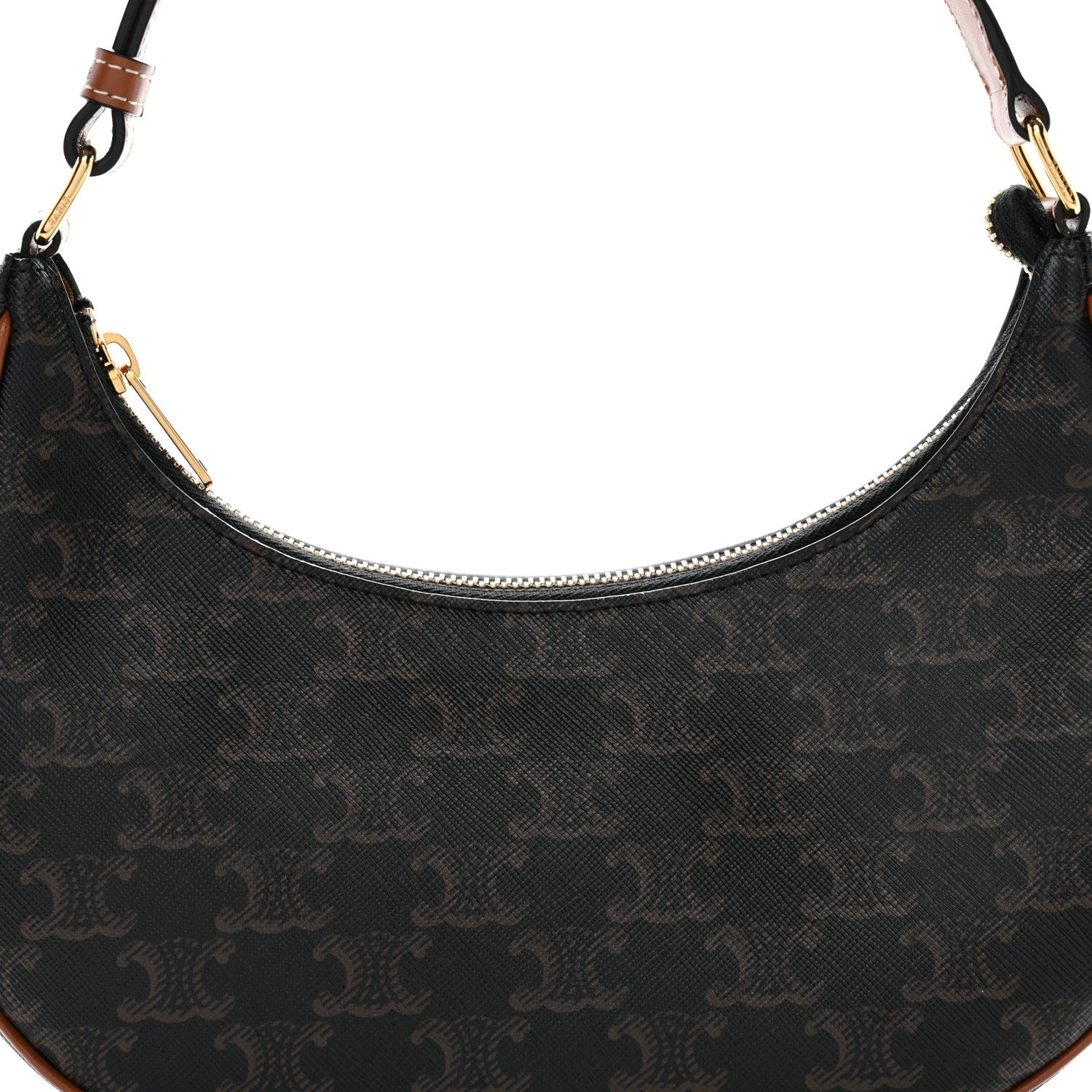 Triomphe Canvas Calfskin Ava Shoulder Bag Tan