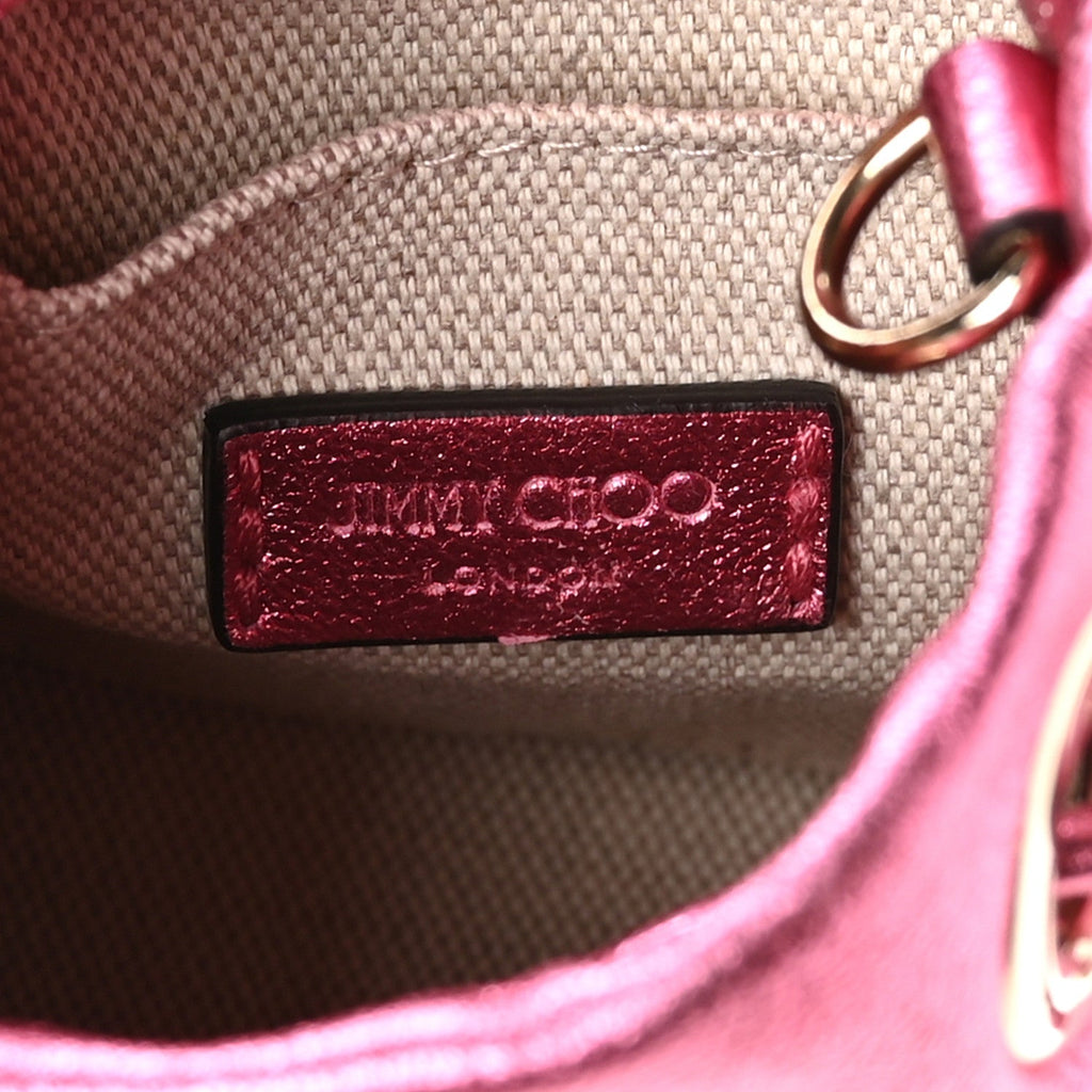 Metallic Nappa Mini Marcheline Shoulder Bag Peony