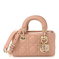 Lambskin Cannage Micro Lady D-Joy Rose Des Vents