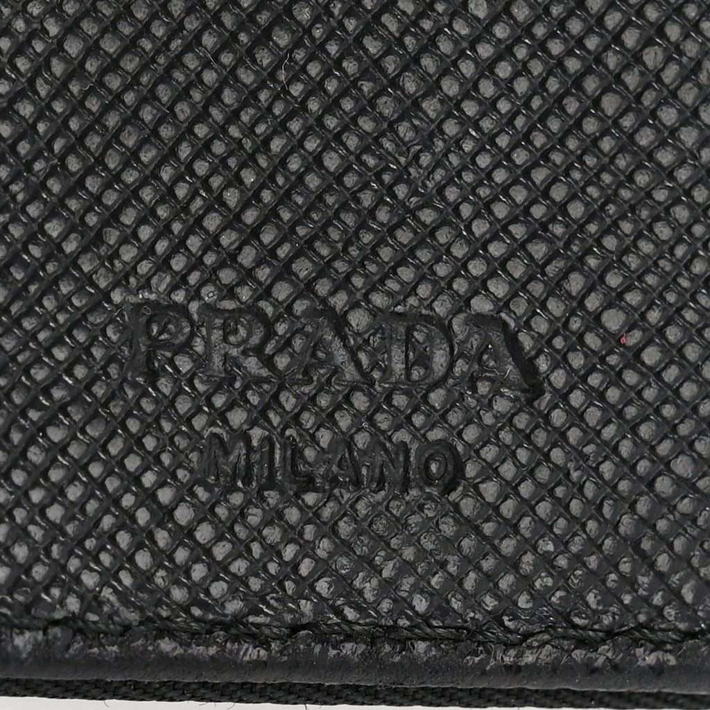 Tessuto Nylon Tri-Fold Compact Wallet  Black