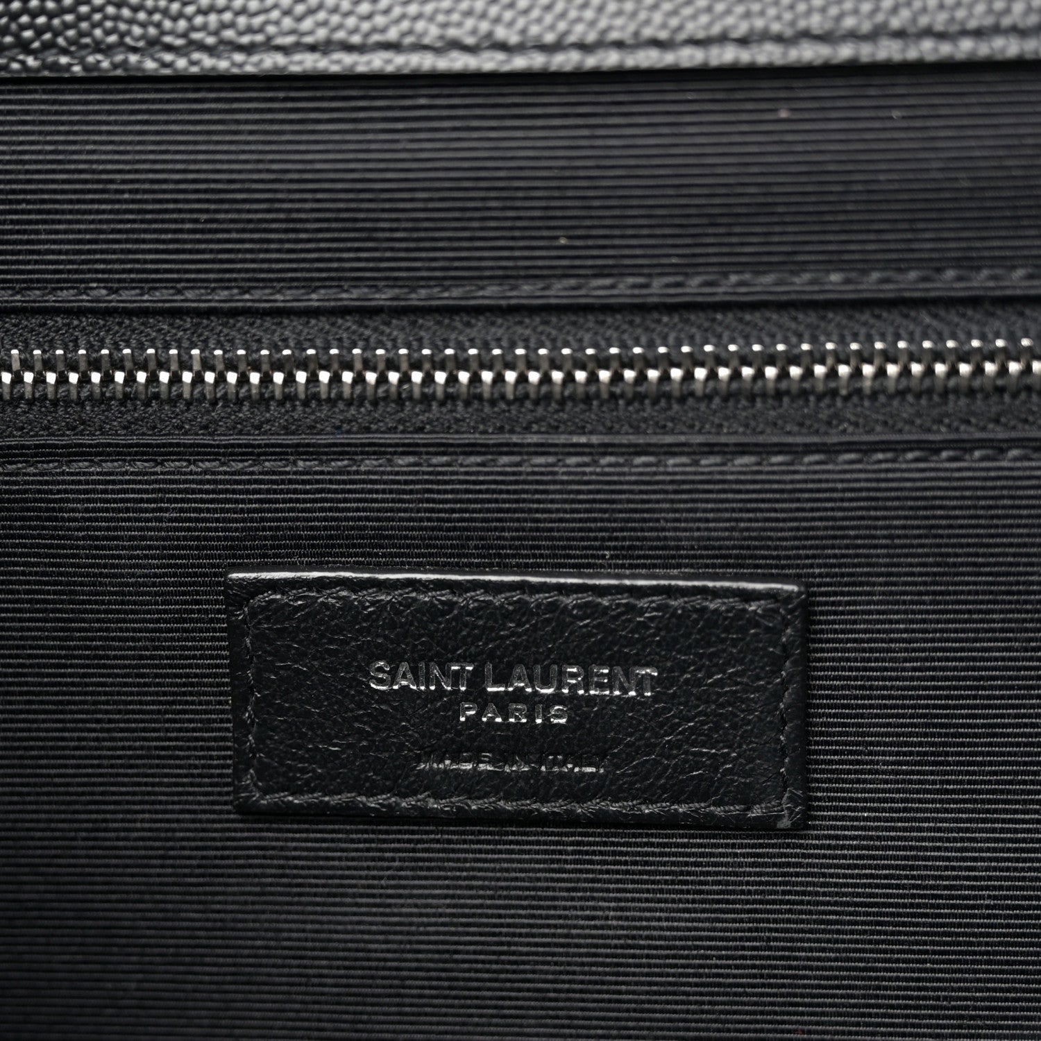 Grain De Poudre Textured Mixed Matelasse Large Triquilt Monogram Satchel Black