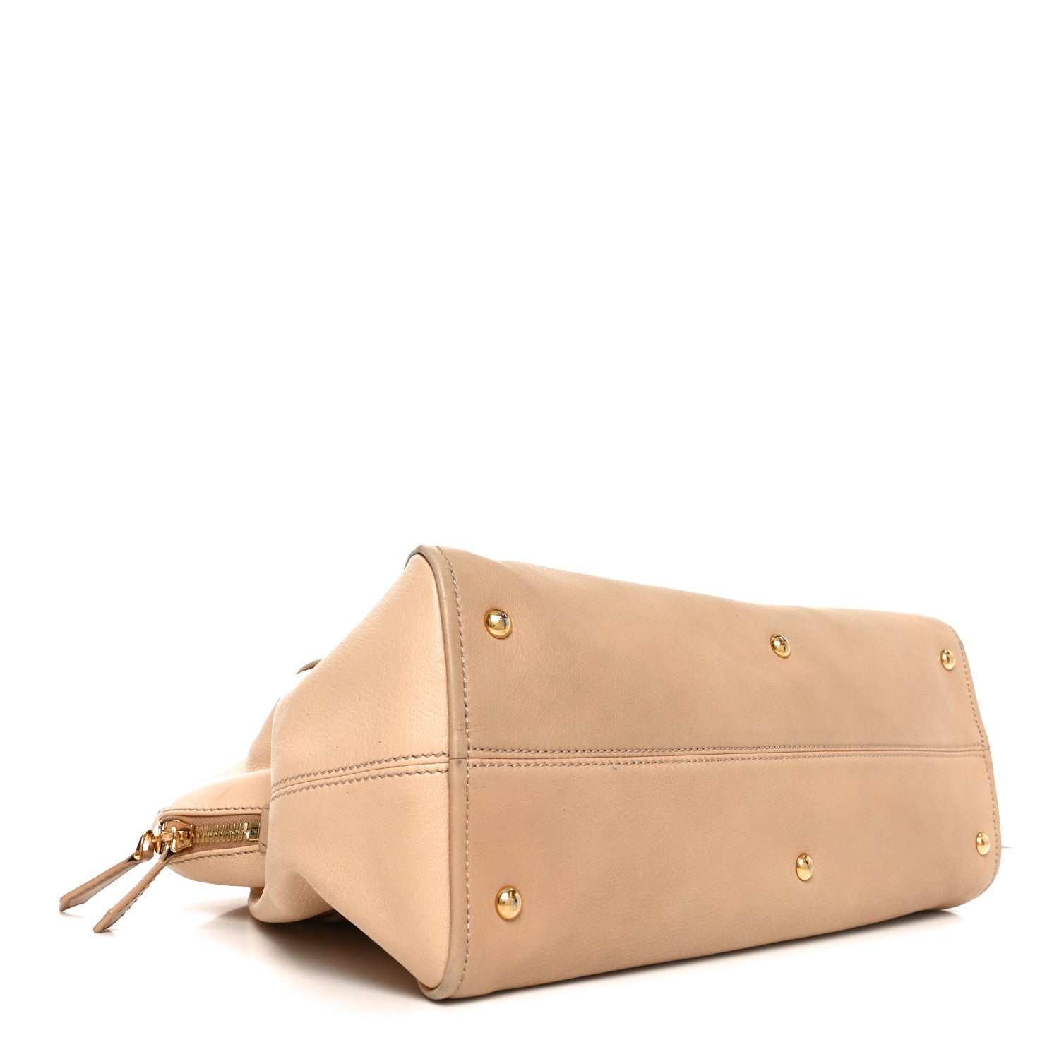 Capra Vitello Dolce Marmol Colorblock Large Chameleon Tote Cipria Makeup Camel