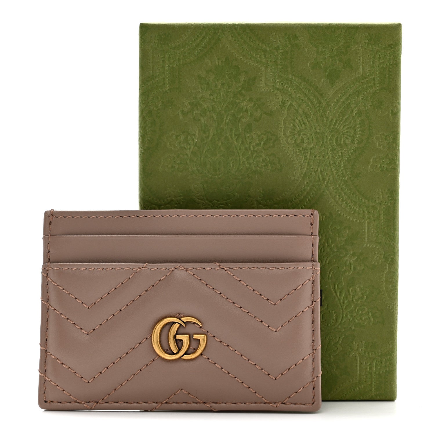 Calfskin Matelasse GG Marmont  Holder Porcelain Rose