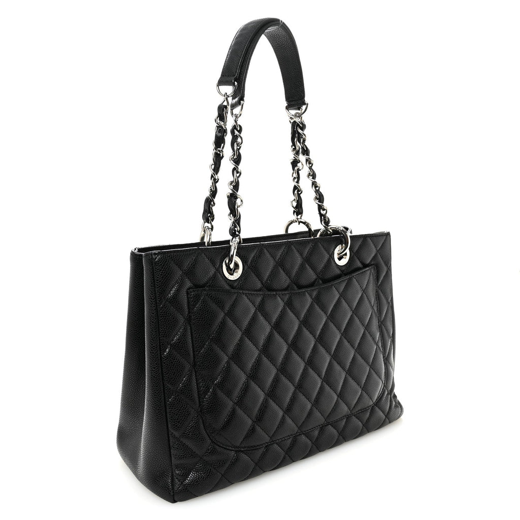 Caviar Quilted Grand Shopping Tote GST Black