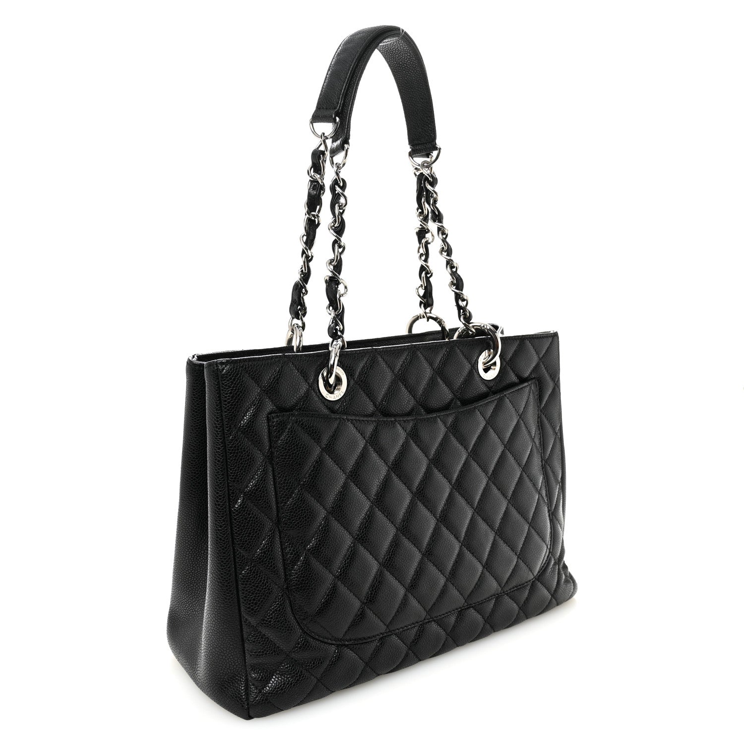 Caviar Quilted Grand Shopping Tote GST Black