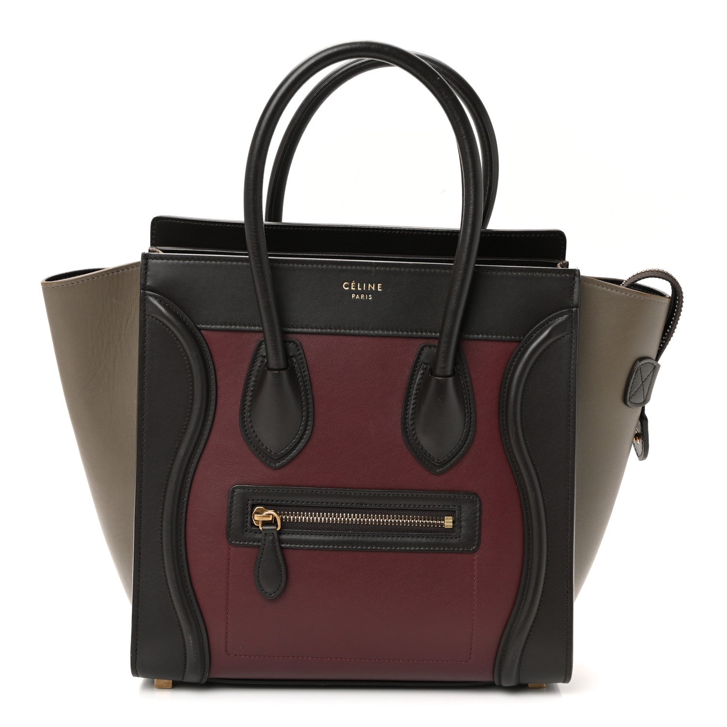 Smooth Calfskin Nubuck Micro Tri-Color Luggage Burgundy