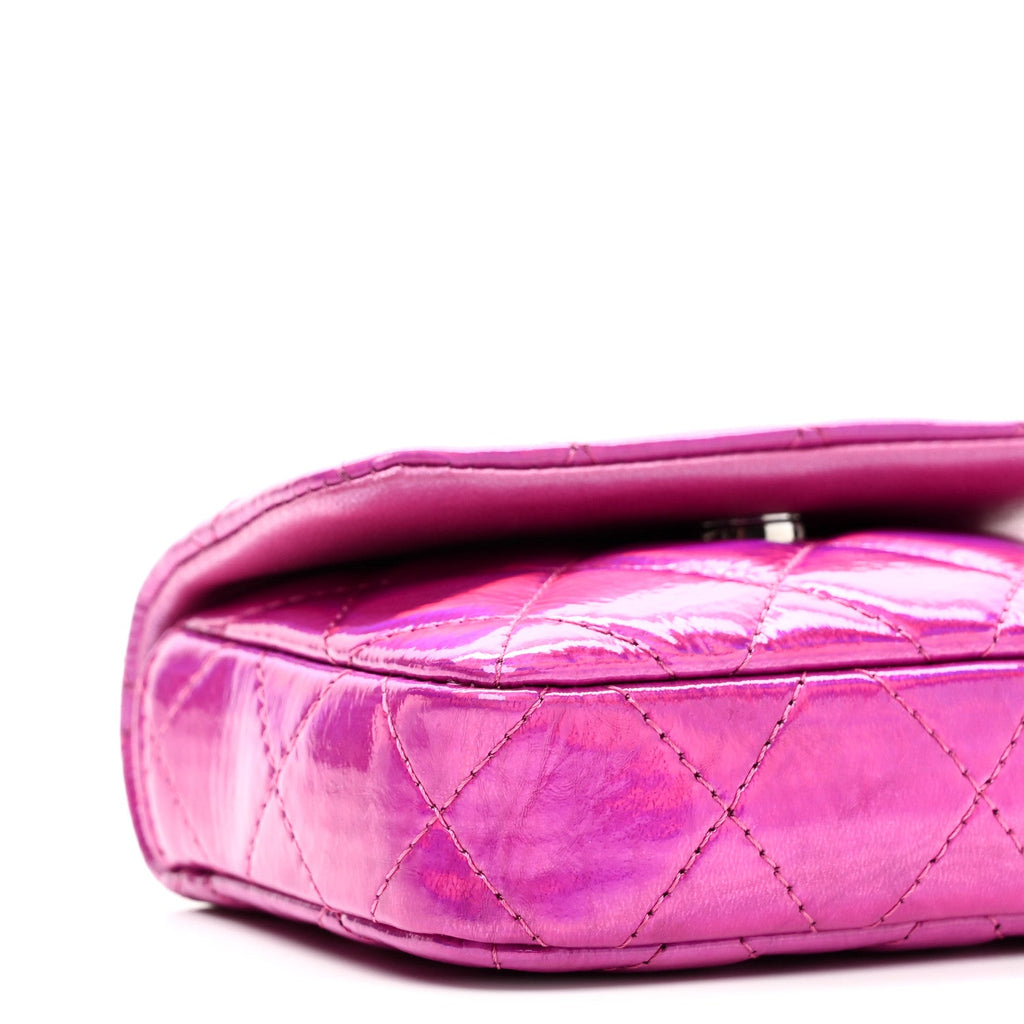 Iridescent Mirror Goatskin Hook  Holder Fuchsia
