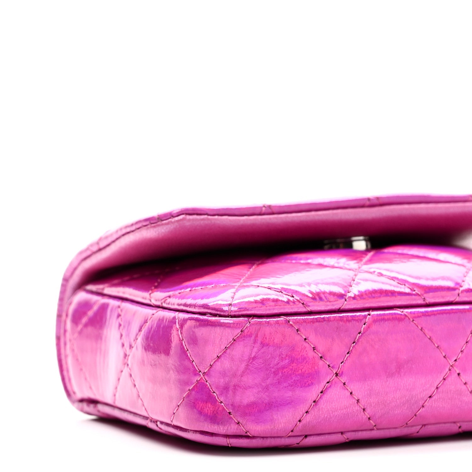 Iridescent Mirror Goatskin Hook  Holder Fuchsia