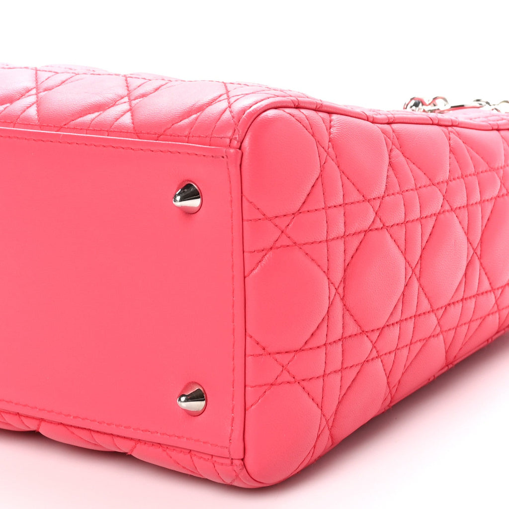 Lambskin Cannage Medium Lady Dior Fuchsia