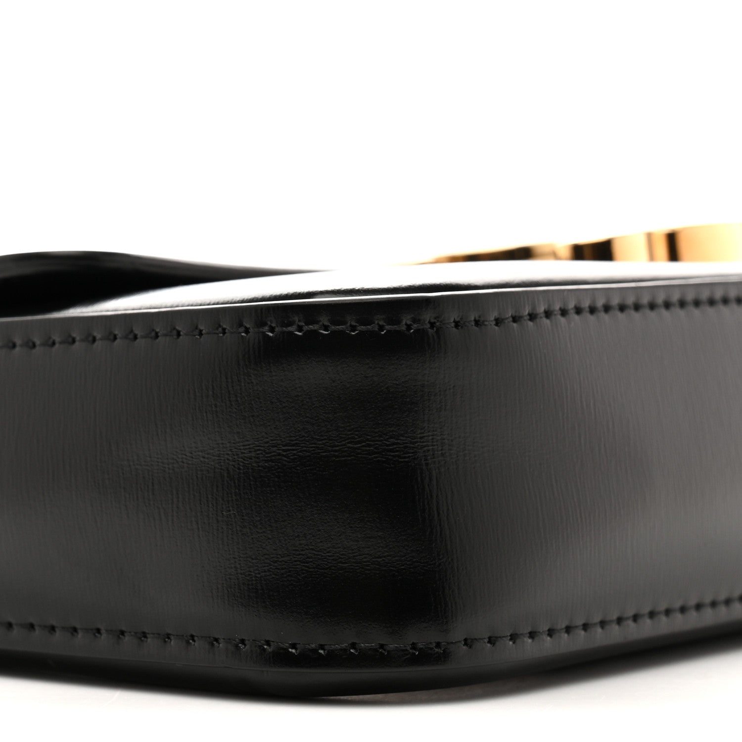 Shiny Calfskin Triomphe Chain Shoulder Bag Black