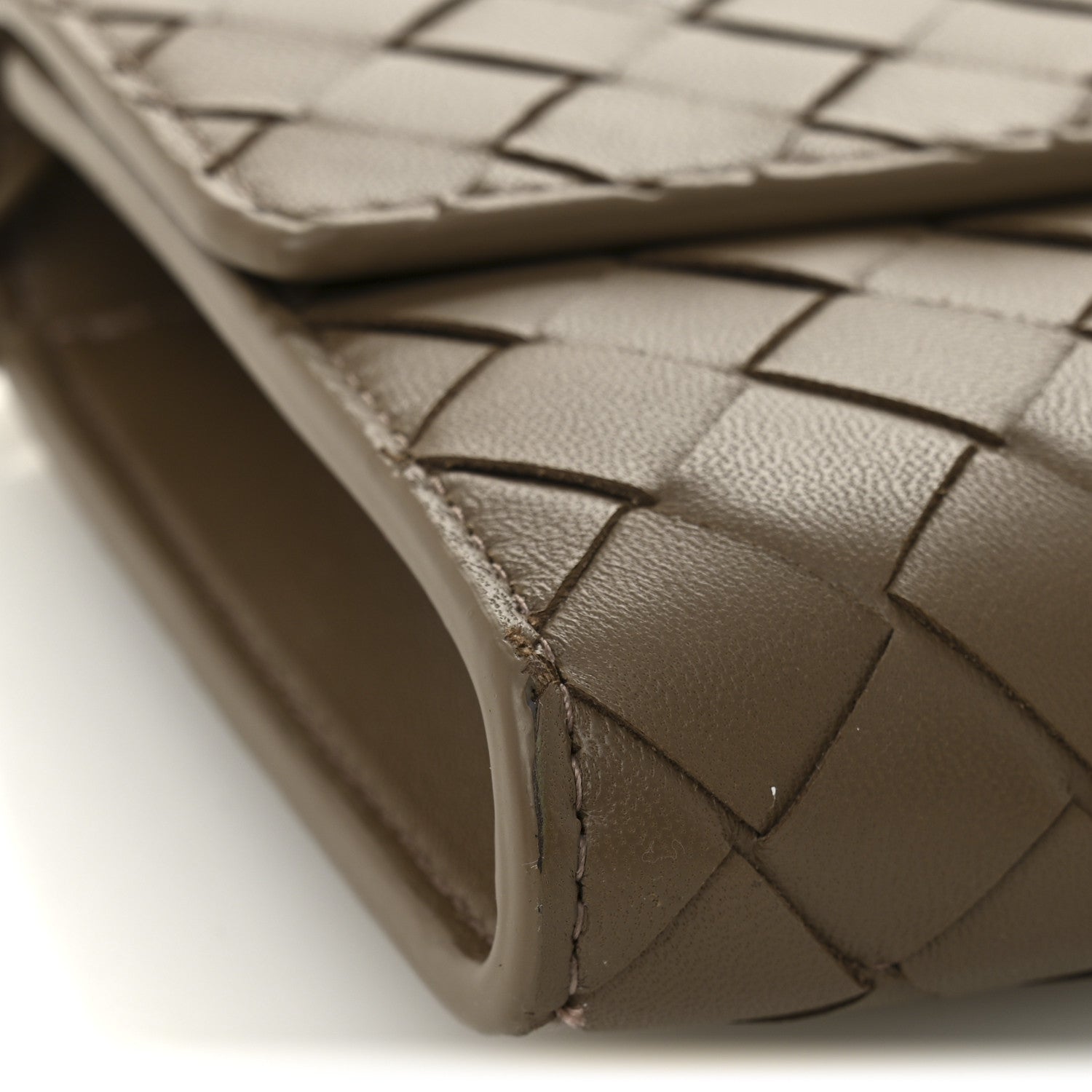 Nappa Intrecciato Long Andiamo Top Handle Clutch Pinecone