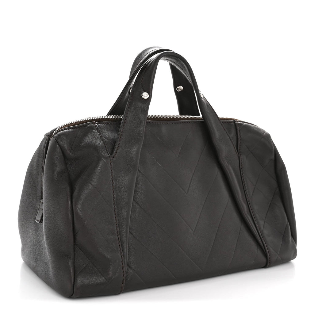 Calfskin Chevron CC All Day Long Boston Brown