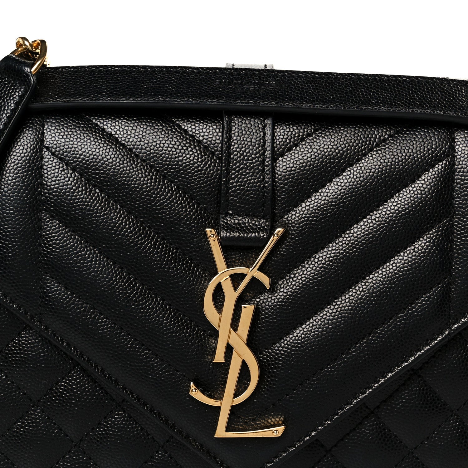 Grain De Poudre Textured Mixed Matelasse Triquilt Medium Monogram Satchel Black