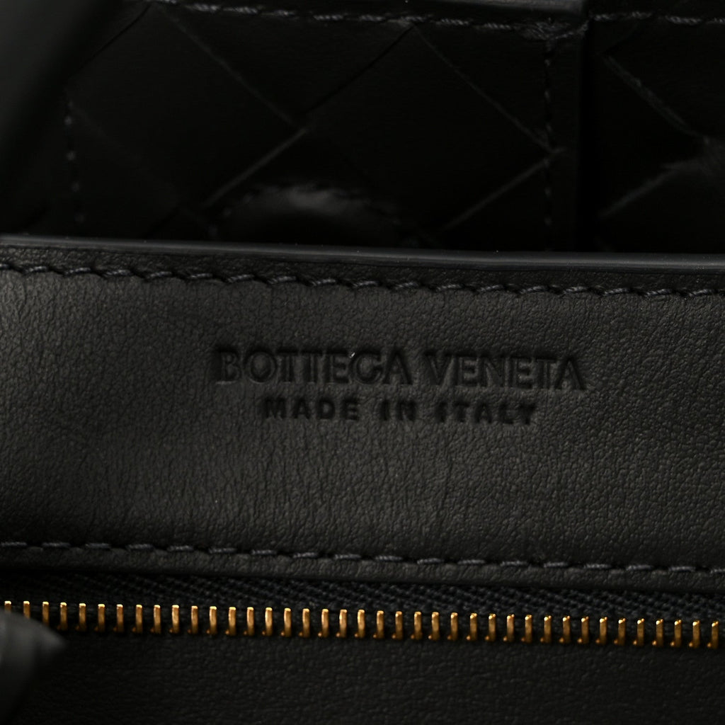 Suede Intrecciato Small Andiamo Shoulder Bag Graphite