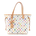 LV x TM Monogram Multicolor Neverfull MM White