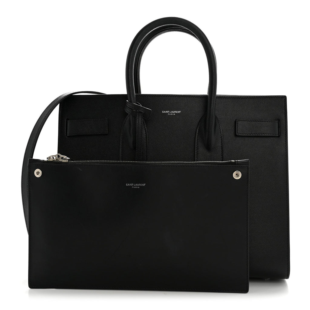 Grained Calfskin Small Sac De Jour Black
