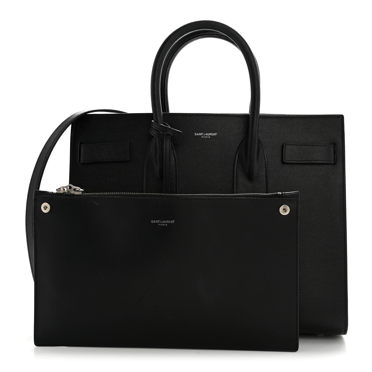 Grained Calfskin Small Sac De Jour Black