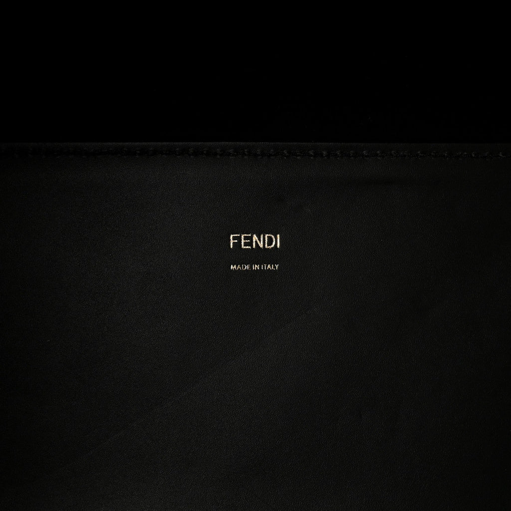 Vitello King Plexiglass Elaphe Snakeskin Print Logo Medium Fendi Sunshine Shopper Tote Dark Asphalt