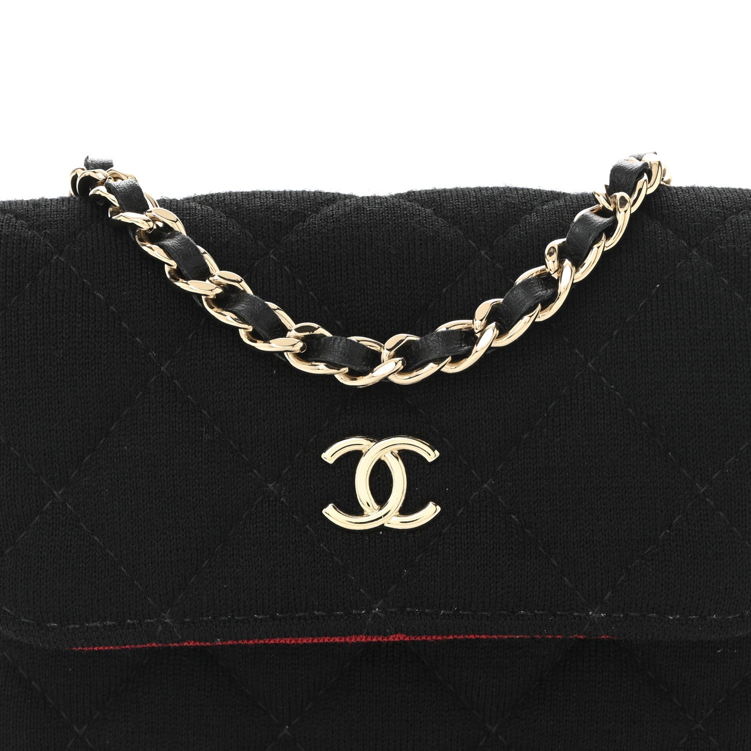 Jersey Quilted Micro Mini Flap Black