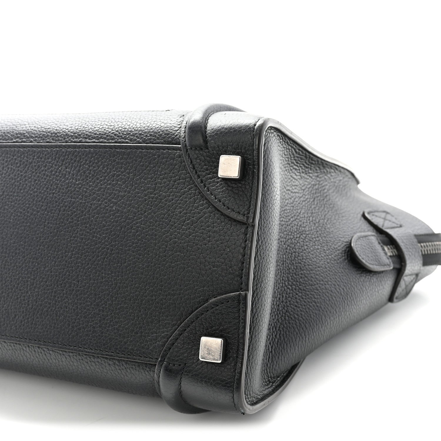 Drummed Calfskin Micro Luggage Black
