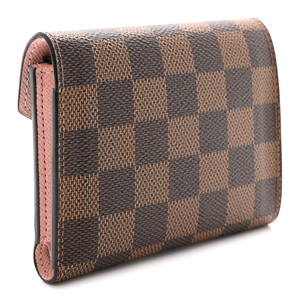 Damier Ebene Victorine Wallet Rose Ballerine