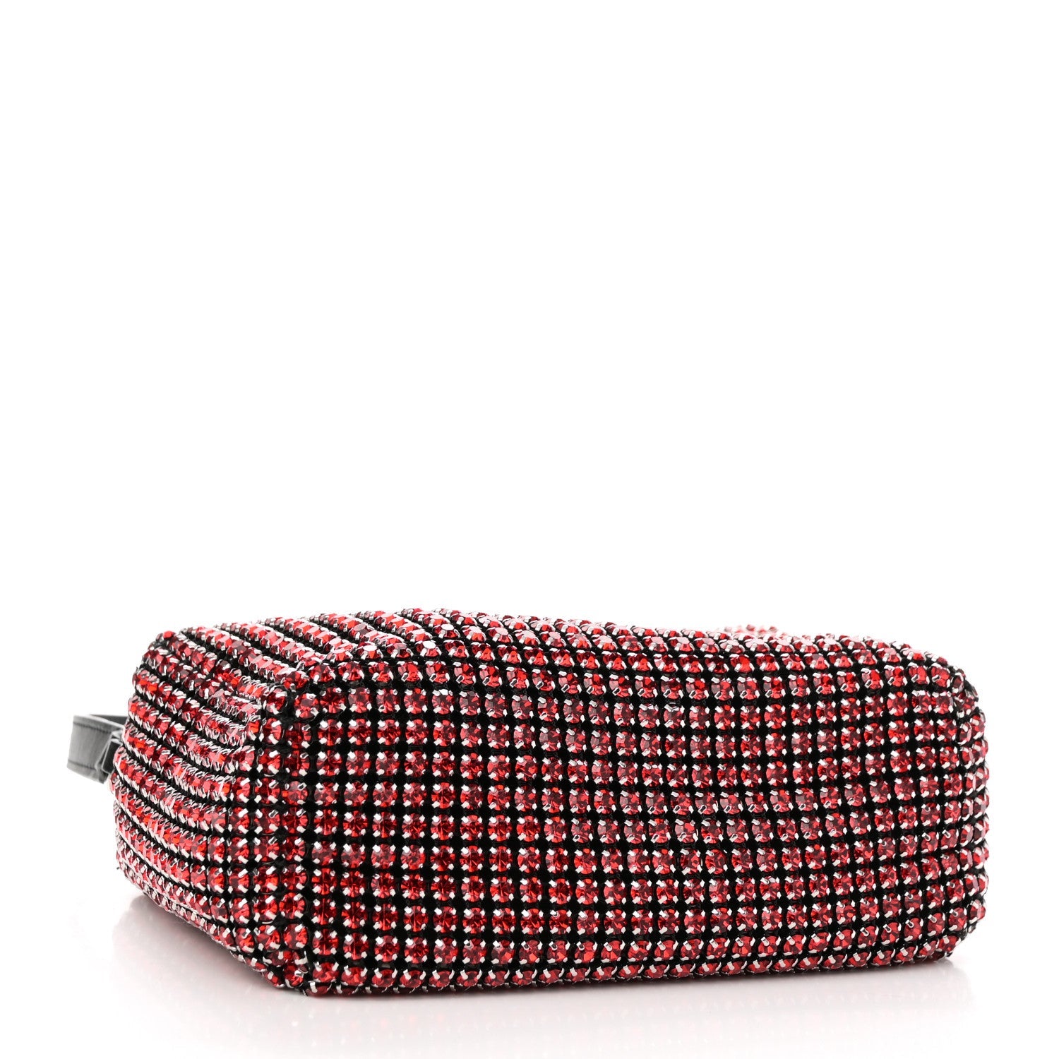 Mesh Crystal Rhinestone Mini Heiress Pouch Red