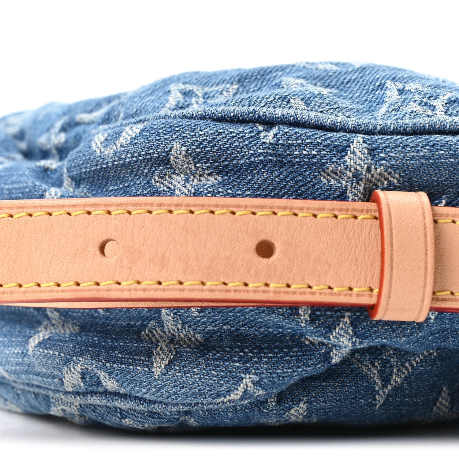 Monogram Denim Croissant MM Blue