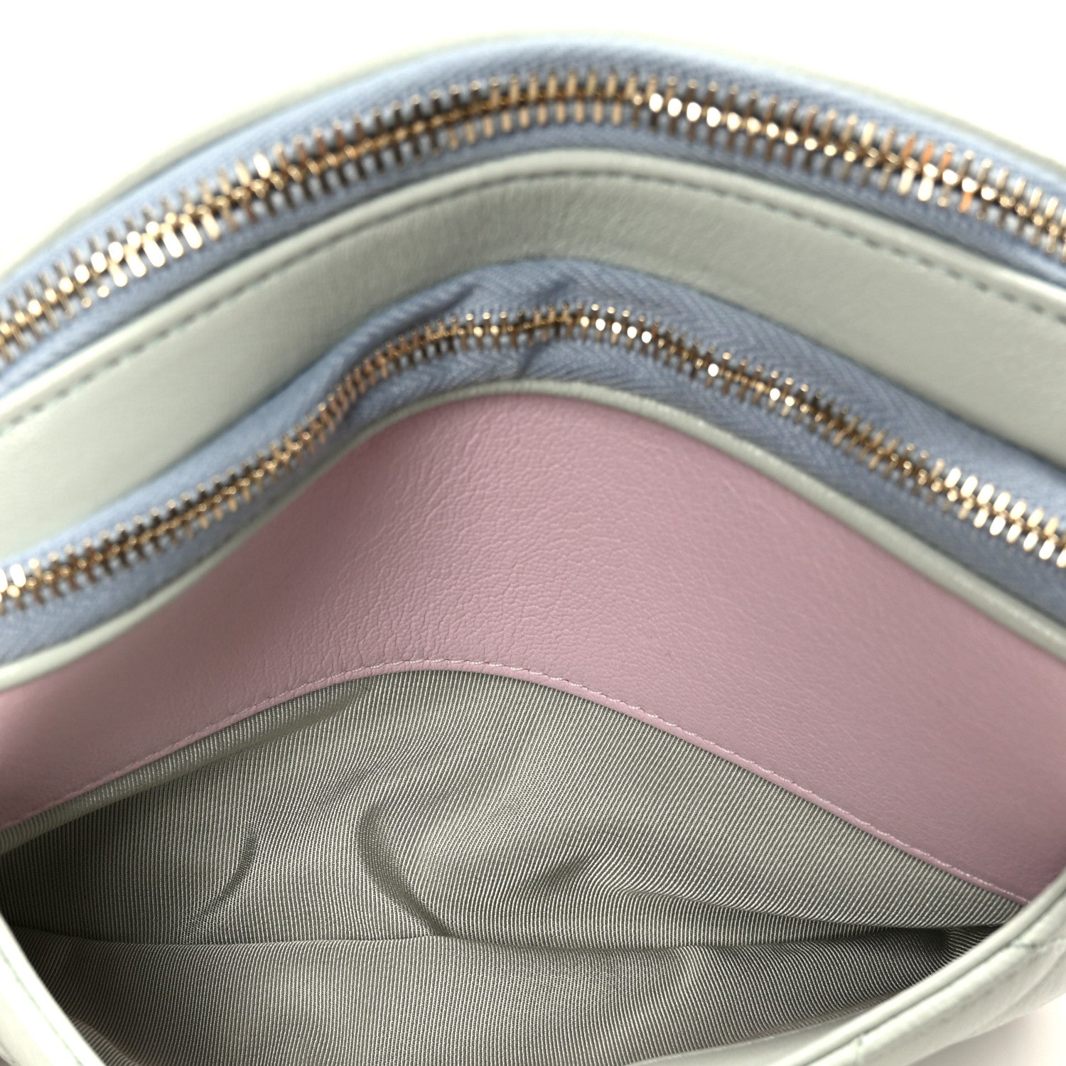 Goatskin Quilted Tri-Color In & Out Waist Bag Green Blue Pink
