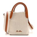 Cotton Linen Calfskin Micro Bale Bag Natural Warm Tan