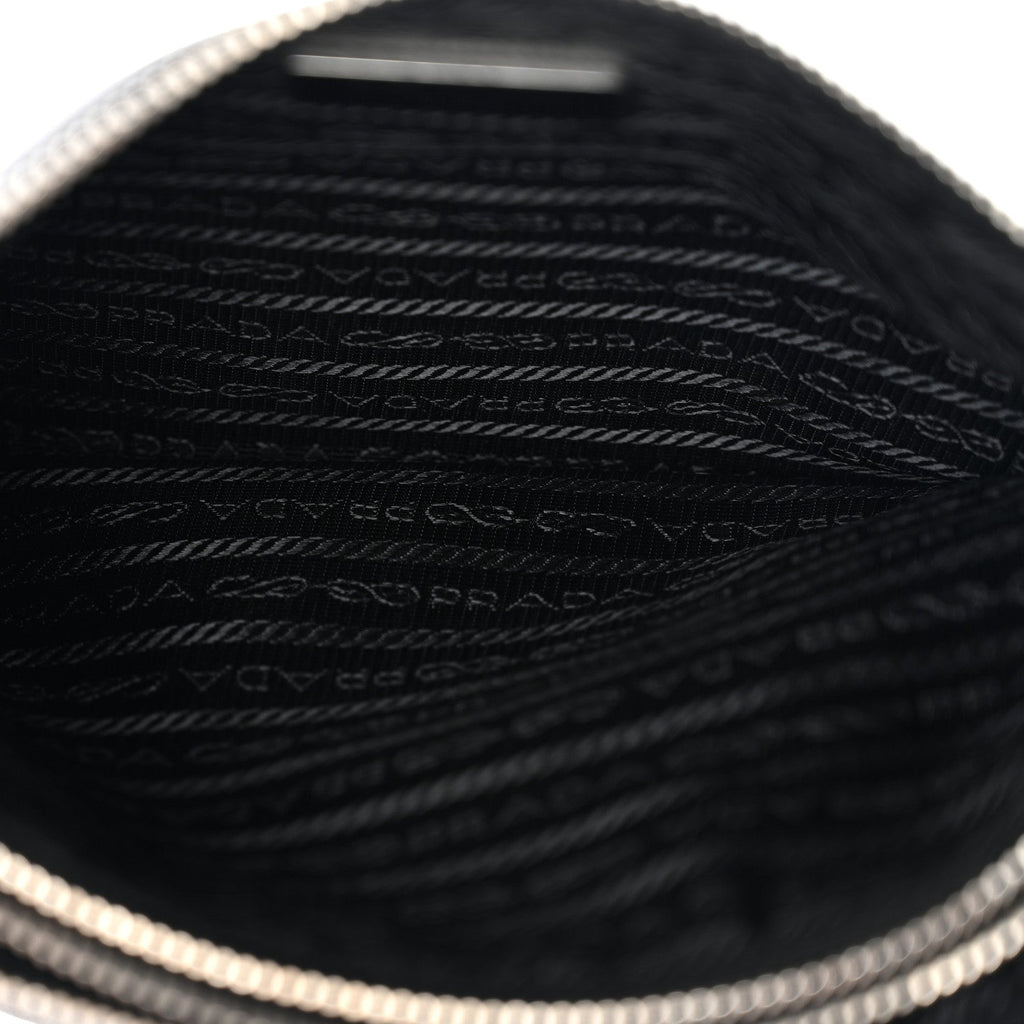 Re-Nylon Saffiano Re-Edition 2000 Double Zip Crossbody Bag Black