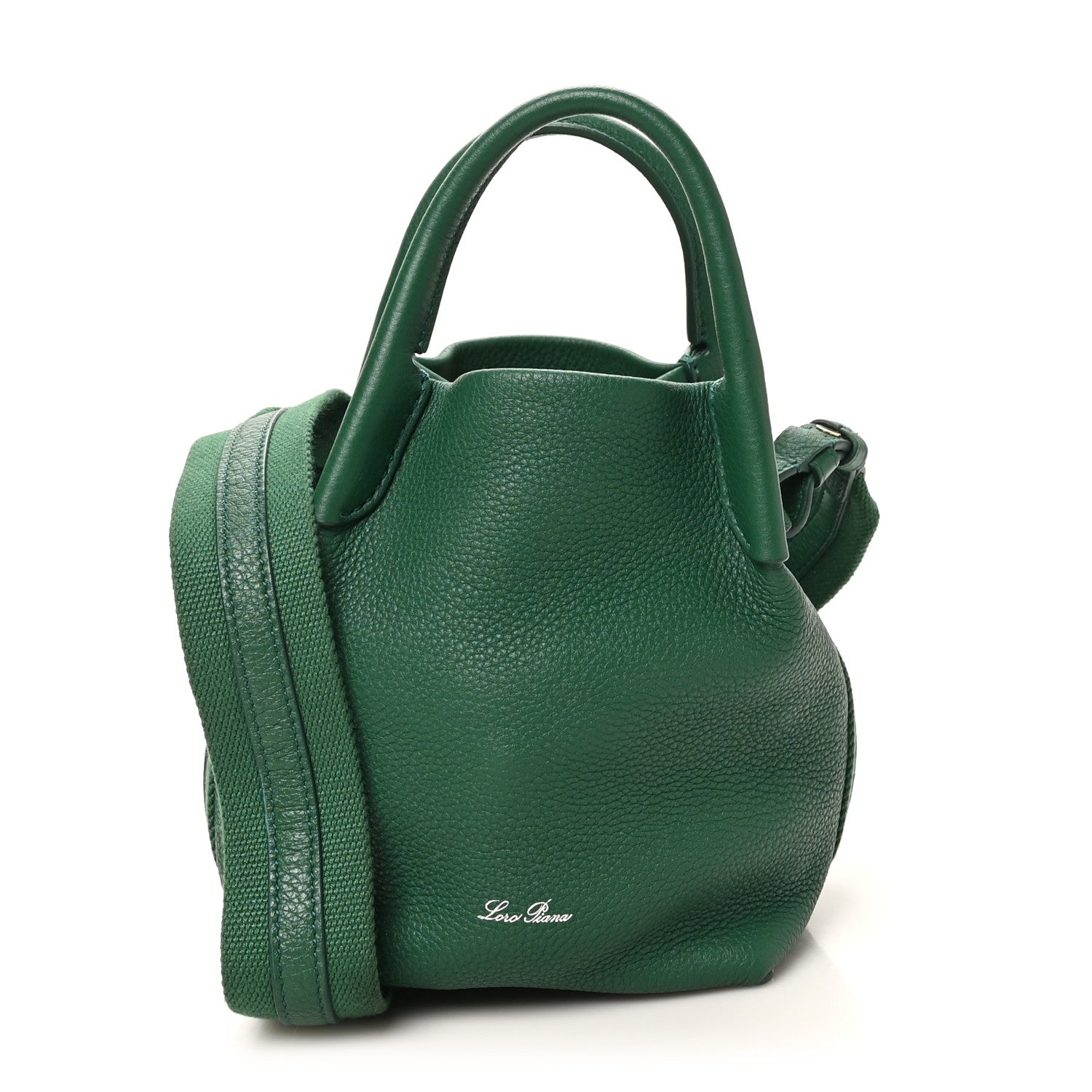 Grained Calfskin Micro Bale Bag Forest Leaves
